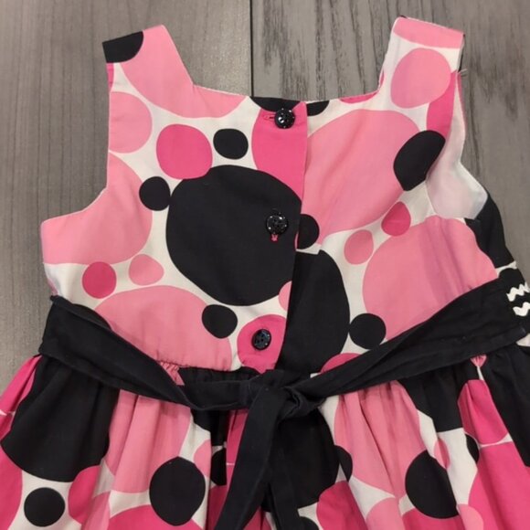 3/$20 George Fit & Flare Party Dress Tulle Circle Print Ribbon Tie Sleeveless - Picture 8 of 13